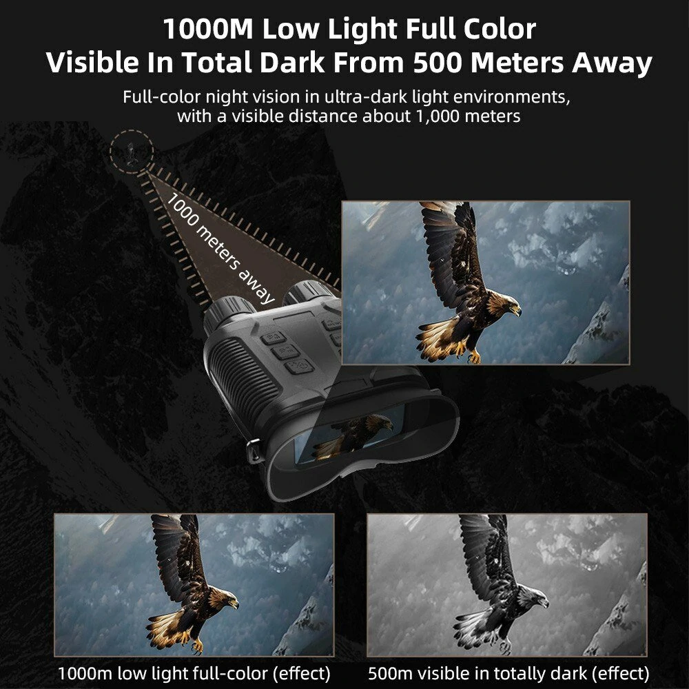 (image for) NV3280 Full-Color Night Vision Binoculars Digital Infrared Telescope with 10X Optical Zoom Large Screen Waterproof Outdoors Telescopes for Hunting